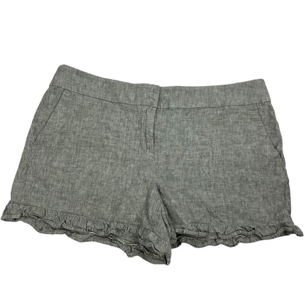 Loft Ruffle Hem Linen blend Shorts size 12